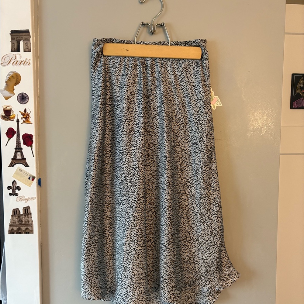 Sienna Sky Black and White Pleated Midi Skirt